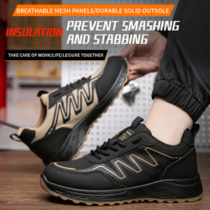 Zapatos de Seguridad Personalizados con Logotipo, para Hombre, con Puntera de Material Compuesto, Resistentes al Desgaste, Suela de PU de Doble Densidad, Parte Superior de Malla Transpirable, con Detalles Metálicos - Product Image 4