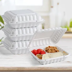 8 pollici BPA Free Food Take Away microonde 3 scomparti contenitori per alimenti in plastica usa e getta Bento Lunch Box