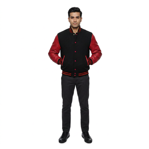 Chaqueta de Lona Personalizada Otoño-Invierno para Hombre, Niño y Joven, Diseño con Estampado de Béisbol para Deportes Escolares, Abrigo Informal y Cómodo de Algodón - Product Image 1
