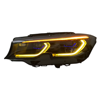 Feux avant SJC Auto V3 fumés tricolores pour BMW Série 3 G20 G28 pré-LCI 19-22, DRL jaune/blanc/rouge, interrupteur, éclairage avant