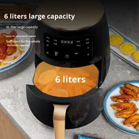 Friteuse à air 6LA transfrontalière, écran tactile multifonctionnel, machine à frites, four à micro-ondes, capacité 4L-5L