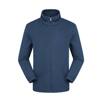 Logo personnalisé en gros veste de sport de plein air en microfibre pour hommes avec polaire hiver plaine teint col montant chaud veste ample