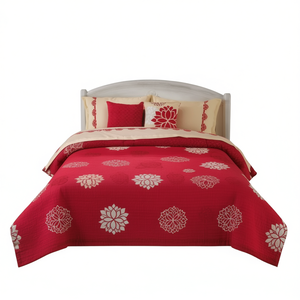 Juego de Edredón Catalina King Size con Diseño Floral, 4 Piezas, Estilo Clásico, Ropa de Cama para Toda Temporada - Product Image 1