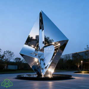 งานศิลปะเชื่อมโลหะเซนเจา ดีไซน์ขัดเงา ประติมากรรมโลหะสแตนเลสสมัยใหม่ - Product Image 4