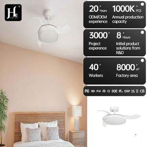Ventilateur de plafond LED moderne blanc avec lames de 36/42 pouces, dimmable, 220V, rétractable, télécommande, avec lumière pour chambre à coucher - Product Image 5