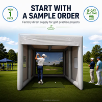 Cage de simulation de golf gonflable en PVC la plus vendue, tente de frappe de golf portable avec logo personnalisé pour l'entraînement à domicile et en jardin