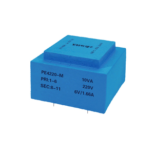 Transformador de Montaje en PCB Sellado con Epoxi YHDC PE4220-M, 10VA, 110/220/230/380V CA, 6-24V CA, Bajo Ruido, UL94-V0, Retardante de Llama, CE/RoHS - Product Image 1