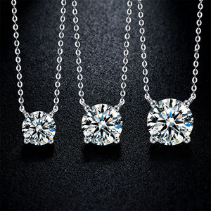 Collar de Moissanita 0.5CT 1CT 2CT 3CT, Collar de Plata de Ley 925 con Certificado Gra - Product Image 3