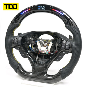 พวงมาลัยคาร์บอนไฟเบอร์แท้ TDD พร้อมไฟ LED สำหรับ Acura TLX Honda Accord ปี 2013-2024 หุ้มหนังแบบเจาะรูสั่งทำพิเศษ - Product Image 2