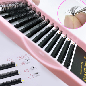 Extensions de cils personnalisables noir mat, volume mixte russe, en soie et faux <span class=keywords><strong>vison</strong></span>, fabricant de plateaux d'extensions de cils - Product Image 3