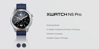 Infinix Xwatch N5 Pro Smartwatch Lederarmband AMOLED-Display KI-Gesundheits-Fitness-Tracker Unisex Wear OS IP68 Wasserdicht Kabellos