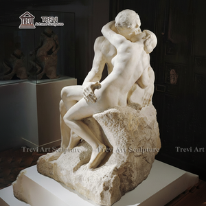 Famosa Escultura <span class=keywords><strong>de</strong></span> <span class=keywords><strong>Rodin</strong></span>, 'El Beso', Tallada en Mármol para Exteriores, Estilo Europeo, Diseño Clásico, en Venta - Product Image 4