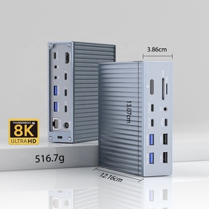 Thunderbolt 4 HDMI 8K Docking Station usb4 40Gbps 20 cổng với sức mạnh 100W PD RJ45 loại C 3.<span class=keywords><strong>2</strong></span> Gen <span class=keywords><strong>2</strong></span> để máy tính xách tay multifunct <span class=keywords><strong>USB</strong></span> <span class=keywords><strong>Hub</strong></span> - Product Image 1