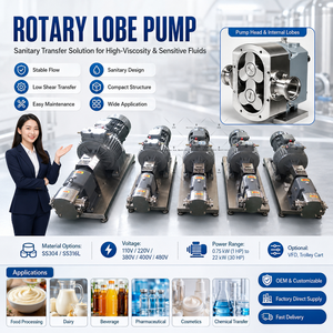 <span class=keywords><strong>Precio</strong></span> de fábrica Rotor Sanitaria Bomba Lobular Rotativa Grado Alimentos Para Jarabe Miel Chocolate melaza Yogur Alimentos Trans - Product Image 4