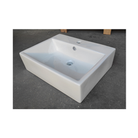 Cuvette en céramique blanche Lavabo personnalisé Cuvette de plate-forme de toilette simple en béton domestique Terrazzo/évier en céramique