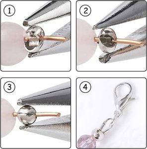 Boucles de protection en U en acier inoxydable et or 18 carats pour perles à sertir, couvercles de perles à sertir ouvertes pour la fabrication de bijoux à bricoler soi-même, vente en gros - Product Image 6