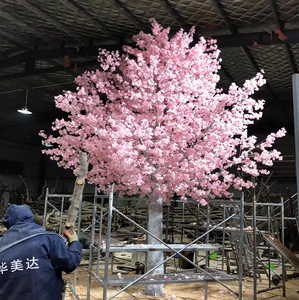 Grand <span class=keywords><strong>arbre</strong></span> artificiel de cerisier en fleurs blanc en fibre de verre, personnalisé et économique, pour décoration de mariage en extérieur - Product Image 4