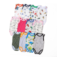 Combinaison bébé en coton tricoté sans manches, personnalisable avec motifs et textes, fabrication OEM ODM, stock disponible, pour nouveau-nés
