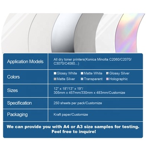 A3 Plástico Em Branco Adesivos para Impressora A Laser Digital Branco Fosco À Prova D' Água Auto-adesivo Etiqueta Adesiva Etiqueta - Product Image 4