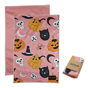 Tùy Chỉnh Halloween Bí Ngô Thiết Kế Hai Mặt In Ấn Nén Nhanh Chóng-Khô Thân Thiện Với Môi Sợi Nhỏ Nhà Bếp Trà Khăn Quà Tặng Nhà - Product Image 1