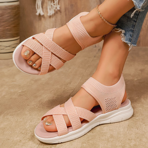 2026 hot selling <b>summer</b> fashion casual <b>flat</b> sandals and plus size sandals for women wholesale - Product Image 3