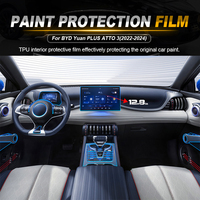 Film Transparent Tpu pour BYD Atto 3 Yuan Plus 22-24 autocollant intérieur de voiture Console centrale engrenage écran tactile tableau de bord panneau de porte