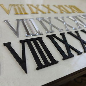 Autocollants muraux numérotés en acrylique pour <span class=keywords><strong>horloge</strong></span>, <span class=keywords><strong>chiffres</strong></span> romains en acrylique - Product Image 1