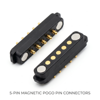 Connecteur magnétique Pogo Pin mâle-femelle 5P avec oreilles, câble USB et boîtier en laiton