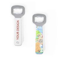 Aimant de réfrigérateur en métal personnalisé avec dessin animé, ouvre-bouteille, personnalisation en usine, sublimation, cadeau photo