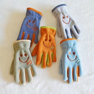 Gants en polaire chauds pour enfants, mitaines à 5 doigts, motif lapin mignon de dessin animé, coupe-vent, en sergé Lingshang, pour le quotidien, les activités de plein air et les voyages - Product Image 1