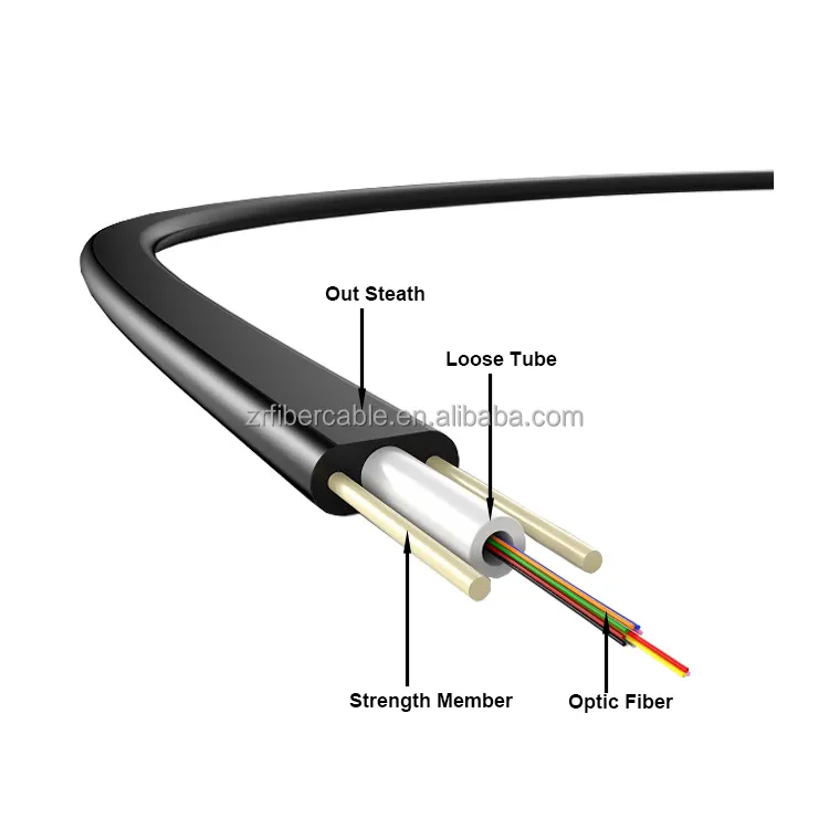 GYFXTBY – câble à fibre optique ftth, service internet, câble plat de type 2 cœurs, câble à Fiber optique FTTH drop