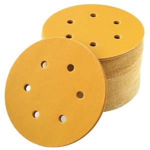 100-Pack 3-Inch Sanding Discs 120 Grit - Hook & Loop Gold Aluminum Oxide For Wood, Metal & Auto Body
