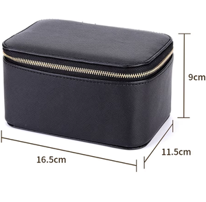 Caja de Almacenamiento de Joyas de Cuero PU con Cierre y Bolsillos, Estuche Organizador de Joyas Portátil para Viajes, para Collares, Pulseras y Anillos - Product Image 5