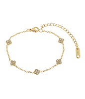 Ensemble de bijoux ZG Clover Flower en acier inoxydable plaqué or 18 carats, collier, boucles d'oreilles, bracelet, fournisseur de bijoux en gros