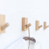 Crochet en bois massif sur la porte à suspendre au mur sans poinçonnage Crochet à vêtements à suspendre au mur
