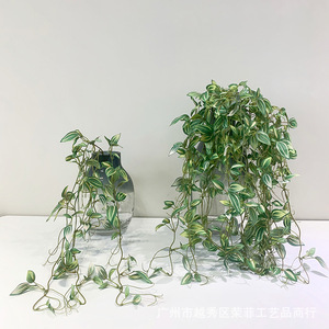 Plante artificielle Tradescantia Zebrina en soie, 70-107 cm, pour la décoration de la maison et du bureau, style naturel champêtre - Product Image 4