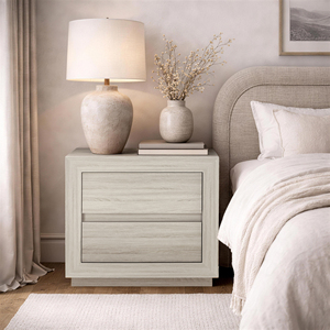 Nightstand In Whitewashed Oak Finish Modern Minimalist Design Bedroom Furniture - Product Image 6