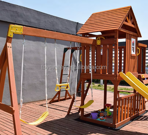 <span class=keywords><strong>Bac</strong></span> à <span class=keywords><strong>sable</strong></span> en bois <span class=keywords><strong>avec</strong></span> cadre d'escalade cadre d'escalade en bois <span class=keywords><strong>toboggan</strong></span> et balançoire pour enfants - Product Image 3