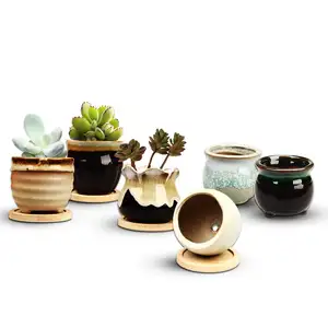 Ceramic Succulent Planter Pot with Drainage Small Planter Pots for Mini Plant