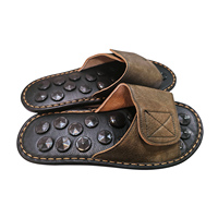 Acupression Soins des pieds Sandales d'intérieur Réflexologie Tourmaline Chaussons de massage pour hommes et femmes Masseur Chaussures d'acupuncture