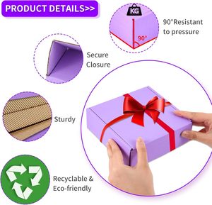 Petites boîtes d'expédition violettes en <span class=keywords><strong>carton</strong></span> ondulé pour l'emballage, l'envoi postal, la documentation, les colis et les cadeaux pour petites entreprises - Product Image 2