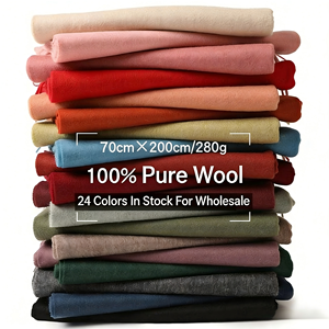 Écharpe en laine pure 100% de qualité supérieure, multicolores, unie, 70*200cm, 280g, respirante, épaisse et chaude pour le temps froid - Product Image 1