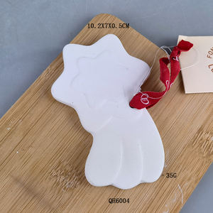 Adornos de Cerámica Esmaltada en Forma de Estrella de Nieve con Animales Blancos, Base Plana para Manualidades, Dolomita para Decoración de Fiestas Navideñas - Product Image 4