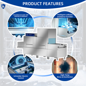 Lave-vaisselle commercial LWS-E3450H, économe en énergie, automatique, à convoyeur, avec sécheuse pour cuisine - Product Image 6