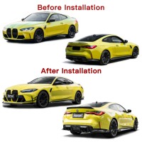 Kit en fibre de carbone sèche Karbel Hood Style KB, comprenant des coins d'admission, des déflecteurs d'air, un spoiler avant et un diffuseur arrière pour BMW M4 G82 2019-
