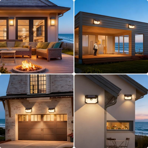 Lot de 2 lampes murales solaires à détecteur de mouvement 178 LED, 270 °   Lampe de sécurité extérieure étanche à grand angle pour jardin, garage, patio - Product Image 3