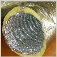 Conduit en aluminium isolé flexible pour la ventilation HVAC, renforcé de fibre de verre, anti-corrosion, pour le transport d'air