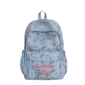 Custom Bamboo Printing Unisex <b>Lightweight</b> Junior High School Bag College Student <b>Backpack</b> With Logo - Product Image 2