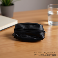 Dompet Koin Kulit Asli 17x11.5cm Dompet Resleting Ganda Untuk Pria Wanita