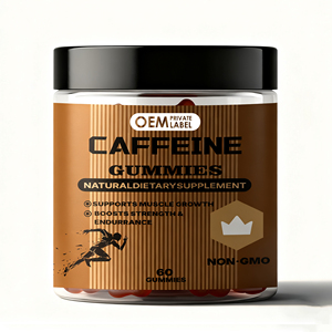 Gomitas de cafeína veganas de etiqueta privada OEM, refuerzo de suplemento de cafeína energética, soporte para el crecimiento muscular previo al entrenamiento - Product Image 1